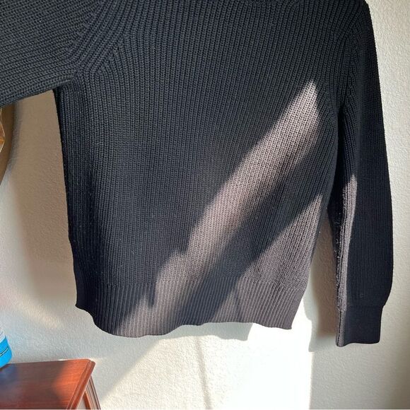 Rag & Bone Chunky Knit Crewneck Cutout Sweater Black - Picture 3 of 6